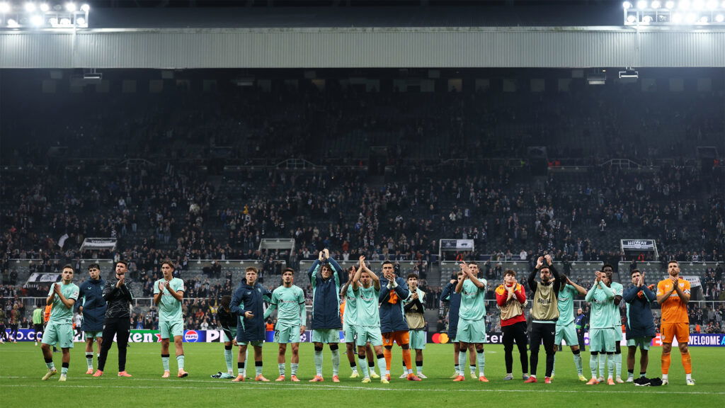 Athletic Club Bilbao Players Clapping Fans St James' Park Newcastle