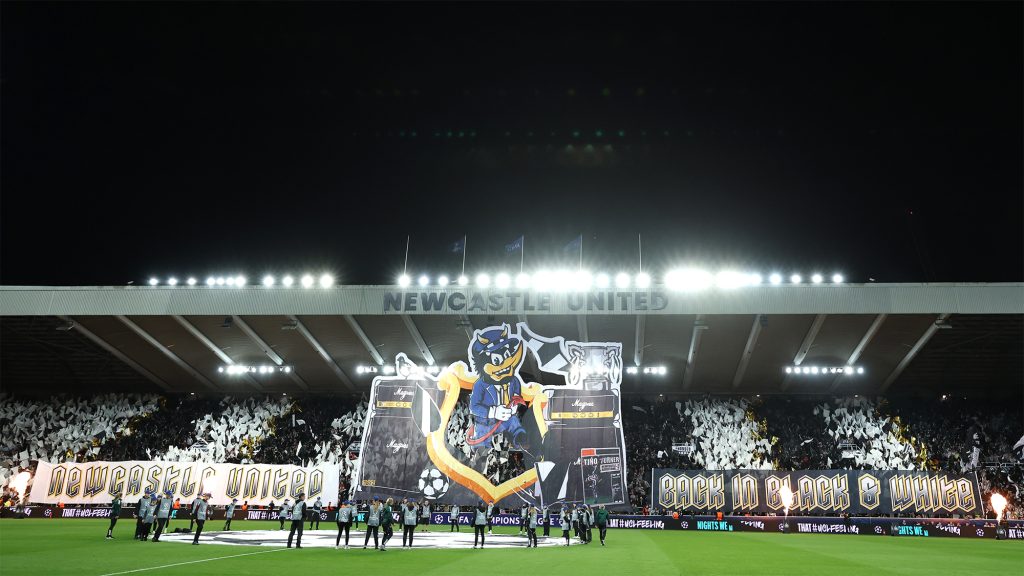 Newcastle Back In Black & White Champions League Banner