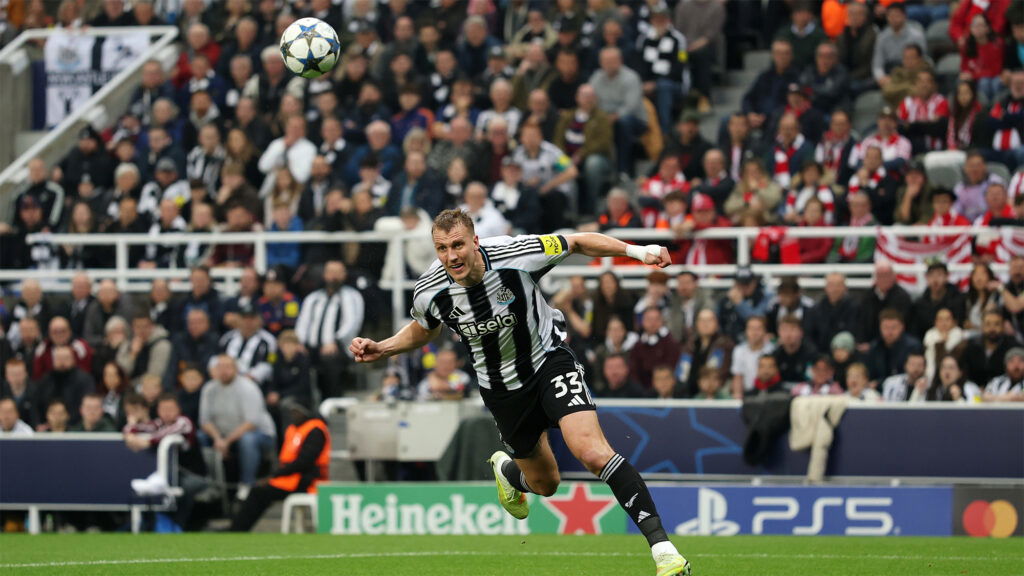 Dan Burn Header Goal UCL Newcastle Bilbao