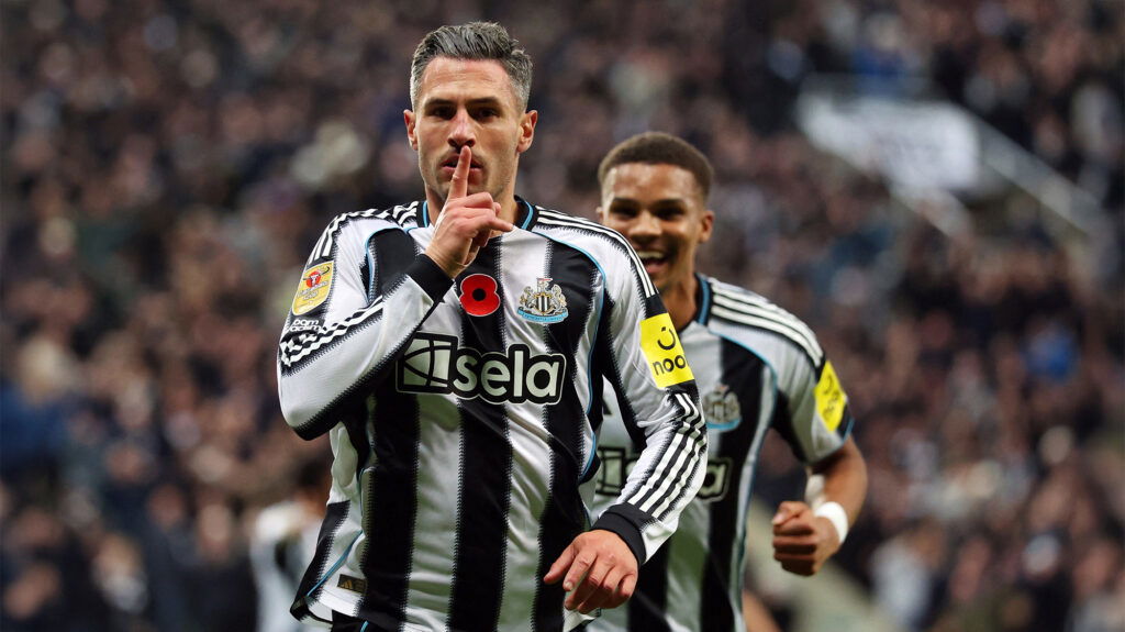 Fabain Schar Goal Celebration Malick Thiaw Newcastle