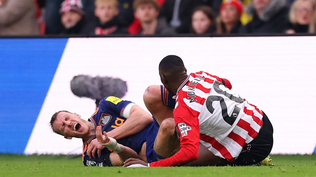 Dan Burn Newcastle Screaming Tackle Nordi Mukiele Sunderland