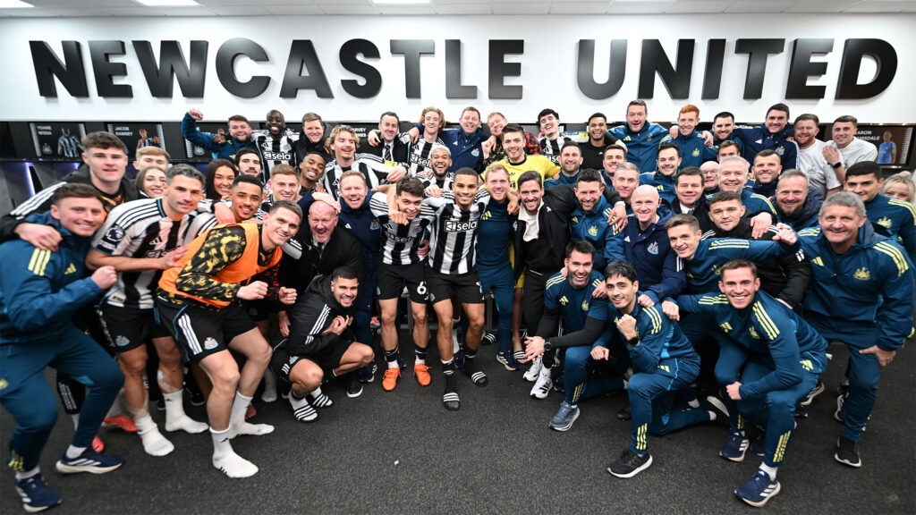 Newcastle United Team Dressing Room Celebration Victory Crystal Palace