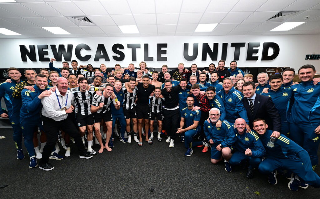 Newcastle United Team Dressing Room Celebration