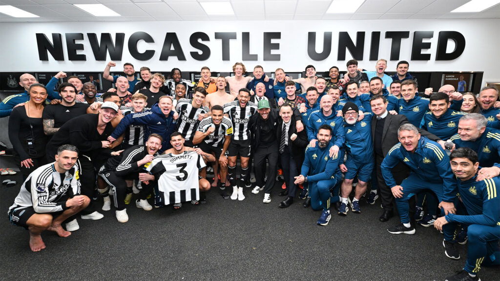 Newcastle United Team Dressing Room Celebration
