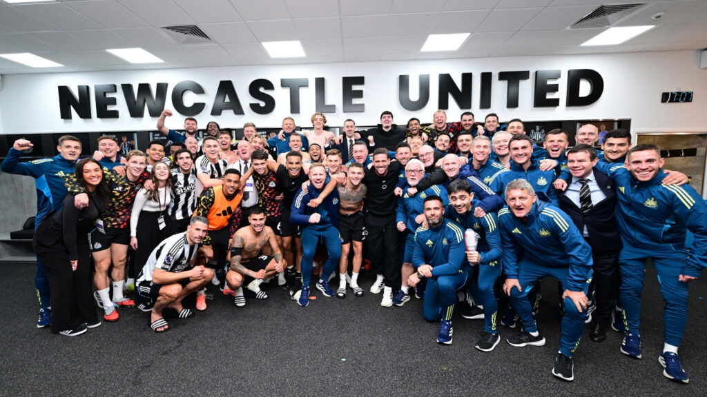 Newcastle United Team Dressing Room Celebration