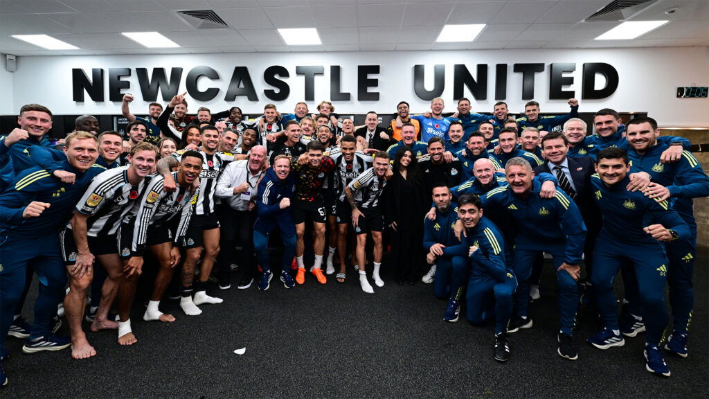 Newcastle United Team Dressing Room Celebration