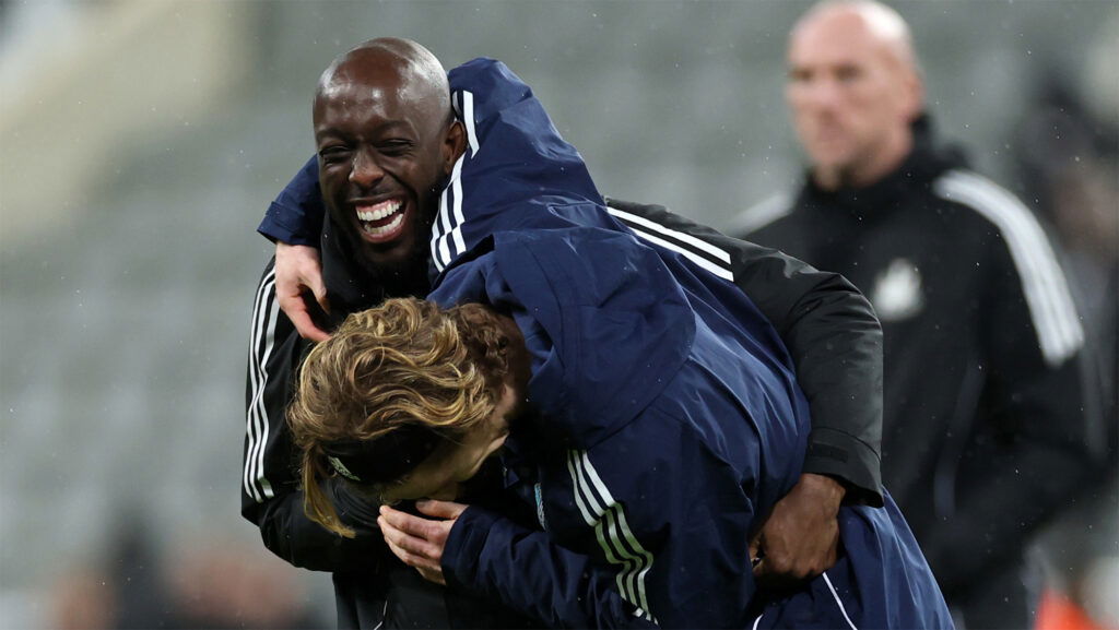 Yoane Wissa and Anthony Gordon Newcastle Joking